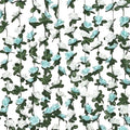 5Pcs 41Ft Flower Garland Rose Vines Blue & White Floral Garland Flower Vine in Blue and White