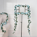 5Pcs 41Ft Flower Garland Rose Vines Blue & White Floral Garland Flower Vine in Blue and White, alternate view 3
