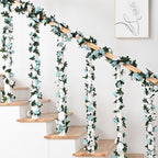 5Pcs 41Ft Flower Garland Rose Vines Blue & White Floral Garland Flower Vine in Blue and White, alternate view 6