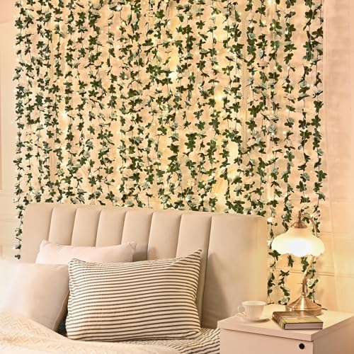 5Pcs 41Ft Flower Garland with Lights Blue & White Floral Garland Rose Vines in Blue and White-ld, alternate view 3