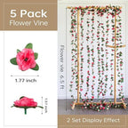 5Pcs 41FT Pink Flower Garland for Backdrop and Mothers Day Decor, alternate view 2