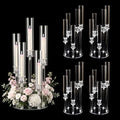 5PCS Acrylic Candelabra for Table Centerpieces,5 Arm Candle Stick Candle Holder Bulk for Wedding Party Birthday