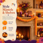 5PCS Artificial Marigold Garland - Light Orange Garlands for Decor, alternate view 2