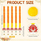 5PCS Artificial Marigold Garland with Lotus and Bell for Diwali Decoration, alternate view 2