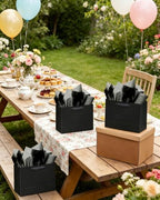 5PCS Black Gift Bags with Ribbon Handles 9.6"x7.9"x4.3" Medium Size Gift Bags (Tissue Paper included, Medium, alternate view