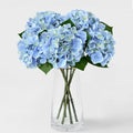 5PCS Blue Hydrangea Artificial Flowers, Real Touch Latex Faux