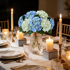 5PCS Blue Hydrangea Artificial Flowers, Real Touch Latex Faux, alternate view 4