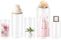 5Pcs Clear Cylinder Pedestal Stands for Party & Cake Stand, Clear Acrylic Round Pedestal Display Stand Plinth