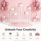 5Pcs Clear Cylinder Pedestal Stands for Party & Cake Stand, Clear Acrylic Round Pedestal Display Stand Plinth, alternate view