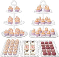 5pcs Cupcake Stand Dessert Table Display Set Serving Tray for Party in Bright White
