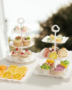 5pcs Cupcake Stand Dessert Table Display Set Serving Tray for Party in Bright White, alternate view 2