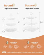 5pcs Cupcake Stand Dessert Table Display Set Serving Tray for Party in Bright White, alternate view 3