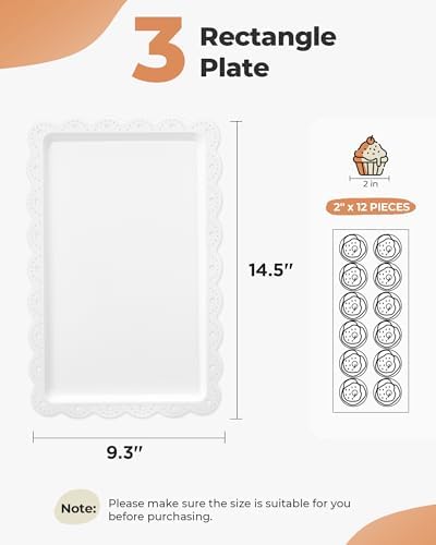 5pcs Cupcake Stand Dessert Table Display Set Serving Tray for Party in Bright White, alternate view 5