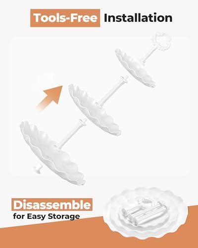 5pcs Cupcake Stand Dessert Table Display Set Serving Tray for Party in Bright White, alternate view 6