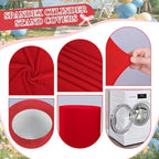5pcs Cylinder Pedestal Covers for Birthday Party Decor, Red in Red, alternate view 5