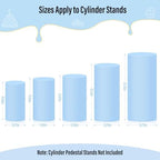 5Pcs Cylinder Pedestal Stand Covers, Blue Spandex Stretch Fit in Baby Blue, alternate view 2