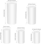 5Pcs Cylinder Pedestal Stands, White Cake Dessert Display Stand for Party in White, alternate view 2