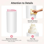 5Pcs Cylinder Pedestal Stands, White Cake Dessert Display Stand for Party in White, alternate view 3