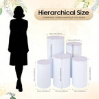 5PCS Cylinder Pedestal Stands, White Round Cake Pedestal Display, Sturdy Display Stands Pillars, Cylinder Table, alternate