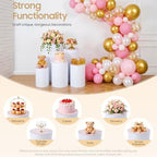 5PCS Cylinder Pedestal Stands, White Round Cake Pedestal Display, Sturdy Display Stands Pillars, Cylinder Table, alternate