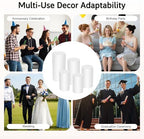 5Pcs Cylinder Stands, Round Cylinder Stands for Wedding & Party in White, alternate view 6