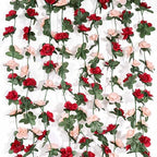 5Pcs Dark Red Flower Garland for Backdrop and Wedding Arch, alternate view 3