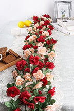5Pcs Dark Red Flower Garland for Backdrop and Wedding Arch, alternate view 4