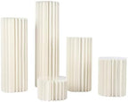 5PCS Foldable Cardboard Centerpiece Display, 8in 15in 23in 31in 3.3ft Height Cylinder Flowers Stand, 110lbs, alternate view 4