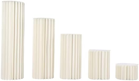 5PCS Foldable Cardboard Centerpiece Display, 8in 15in 23in 31in 3.3ft Height Cylinder Flowers Stand, 110lbs, alternate view 6