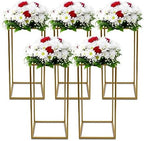 5pcs Gold Flower Stand, 23.6" Metal Column Display Rack in Gold