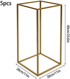 5pcs Gold Flower Stand, 23.6" Metal Column Display Rack in Gold, alternate view 3