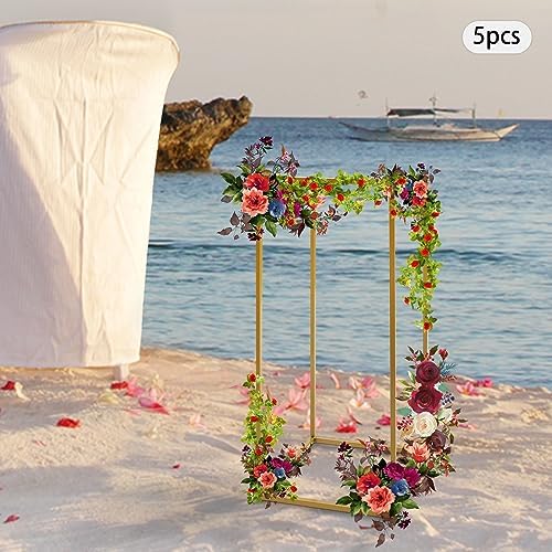 5pcs Gold Flower Stand, 23.6" Metal Column Display Rack in Gold, alternate view 5