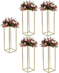 5pcs Gold Flower Stand,23.6'' Metal Column Flower Stand, Gold Centerpieces for Table Wedding Party, Tall