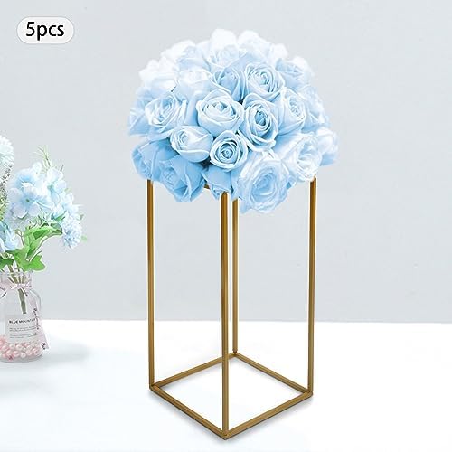 5pcs Gold Flower Stand,23.6'' Metal Column Flower Stand, Gold Centerpieces for Table Wedding Party, Tall, alternate view 2