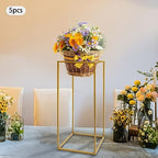 5pcs Gold Flower Stand,23.6'' Metal Column Flower Stand, Gold Centerpieces for Table Wedding Party, Tall, alternate view 4