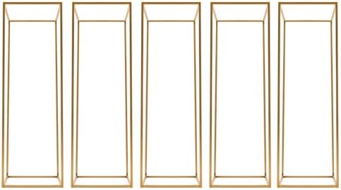5pcs Gold Flower Stand, 31.5" Metal Column Display Rack in Gold