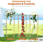 5pcs Gold Flower Stand, 31.5" Metal Column Display Rack in Gold, alternate view 3