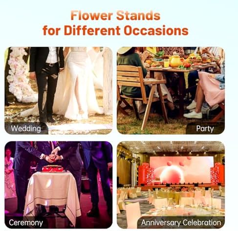 5pcs Gold Flower Stand, 31.5" Metal Column Display Rack in Gold, alternate view 6