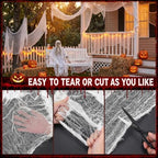 5Pcs Halloween Creepy Cloth White 30×72inch, Creepy Fabric Halloween for Haunted House Supplies, Party Outdoor, alternate