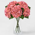 5PCS Hydrangea Artificial Flowers Fake Hydrangea Latex, Coral Peach