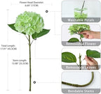 5PCS Hydrangea Artificial Flowers Fake Hydrangea Latex, Light Green in Light Green, alternate view 6