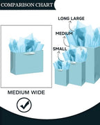 5PCS Lake Blue Gift Bags with Ribbon Handles 9.6"x7.9"x4.3" Medium Size Gift Bags (Tissue Paper included, Medium, alternate