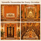 5Pcs Marigold Garland for Decoration,5 Feet Artificial Marigold Flowers, alternate view 6