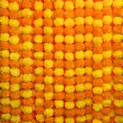 5Pcs Marigold Garland for Decoration,5 Feet Marigold Flowers Diwali Decor