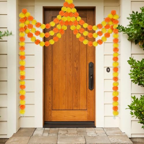 5Pcs Marigold Garland for Decoration,5 Feet Marigold Flowers Diwali Decor, alternate view 2