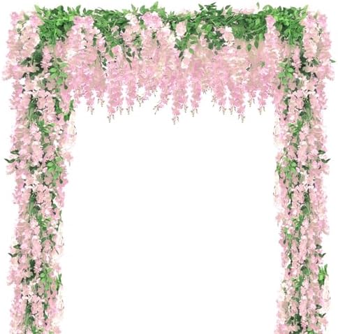 5Pcs Total 36FT Wisteria Artificial Flowers Garland for Decor