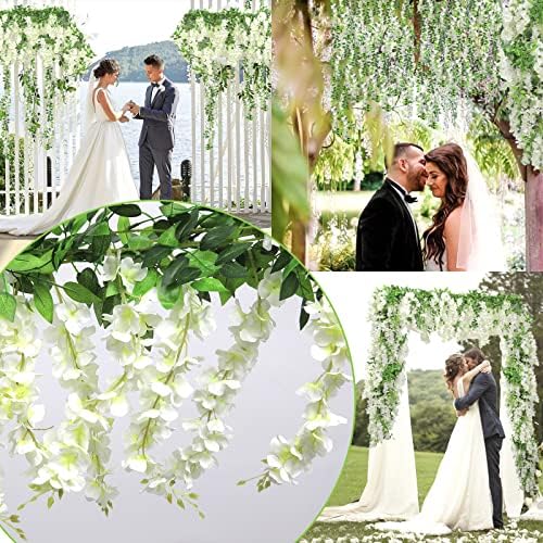 5Pcs Total 36FT Wisteria Artificial Flowers Garland for Decoration, alternate view 5
