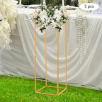 5PCS Wedding Flower Stand Metal Flower Vase Holder with Small Hammer Rectangular Flower Rack Detachable Table, alternate view