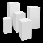 5PCS White Pedestal Stands for Party White Square Metal Pedestal Display Plinth Pillars Dessert Table Display, alternate view