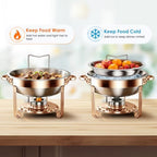 5Qt Chafing Dishes for Buffet with Glsss Lid 4 Pack (Rose Gold), alternate view 3